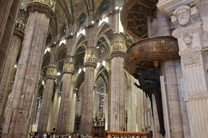The nave of Milan Cathedral with its giant columns